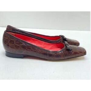 Judith Lieber Embossed Croc Pumps Size 8